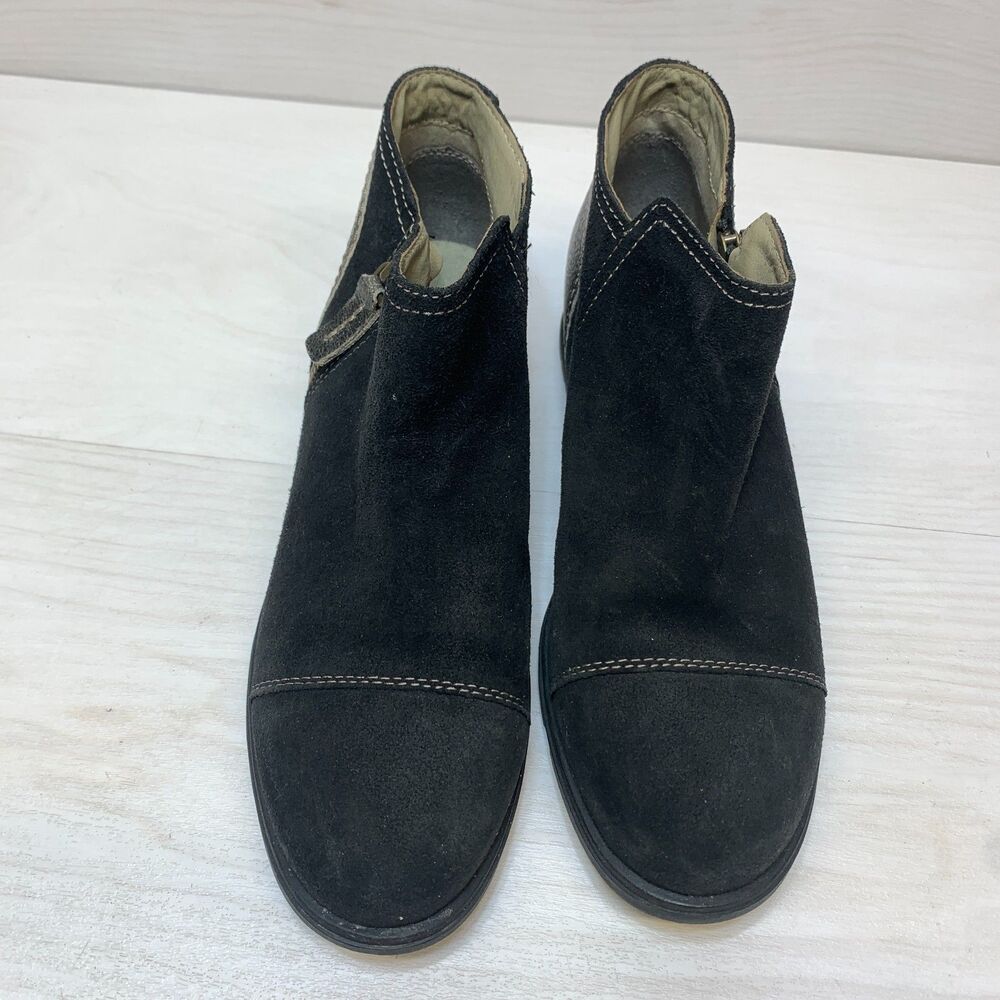 Sorel Major Low Ankle Boots Womens Size 9 Black Suede Side Zip Round Toe Comfort - Picture 6 of 11